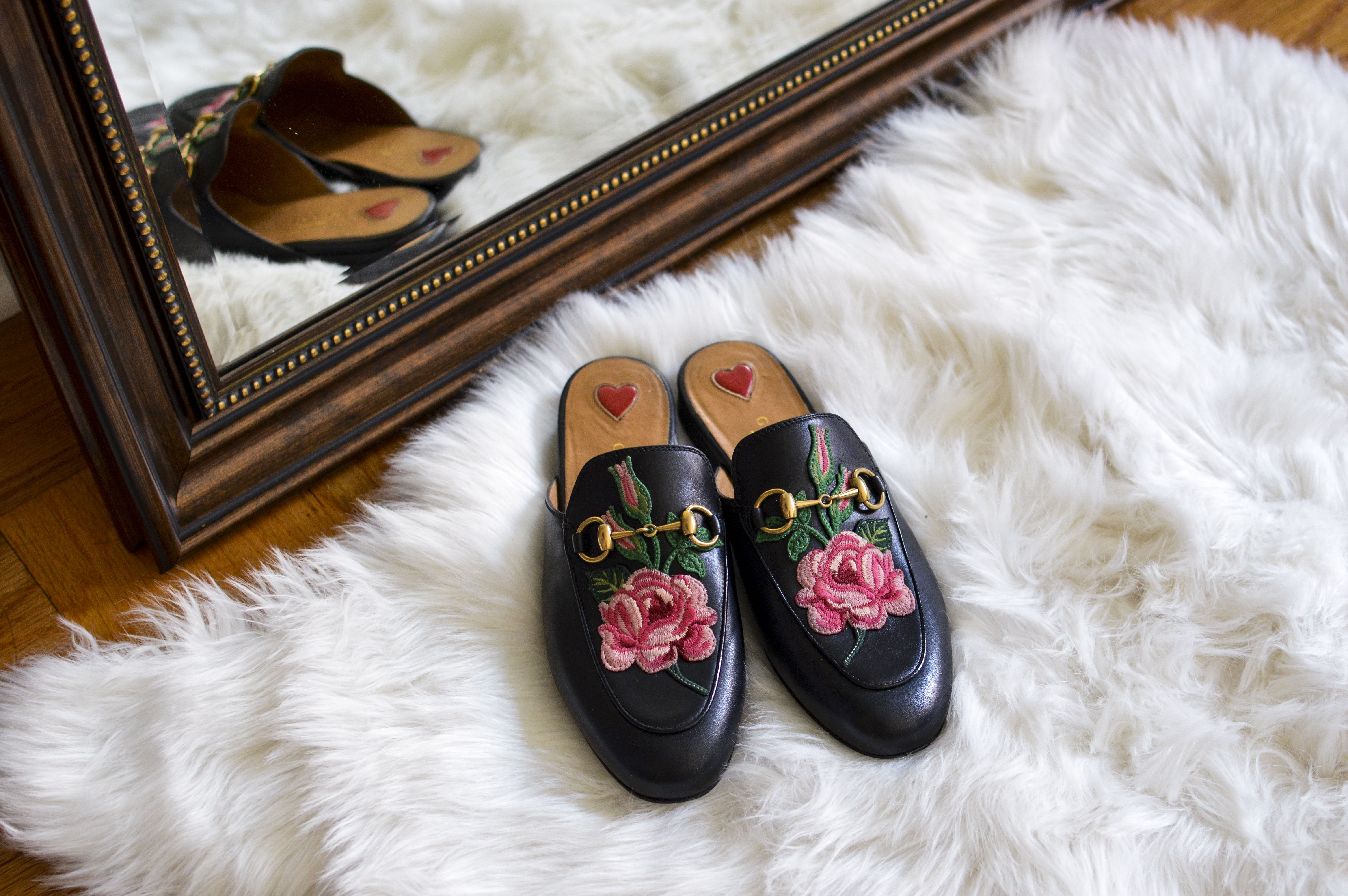 gucci flower slippers